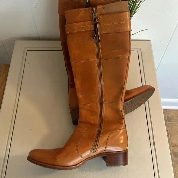 Timberland Leather Knee High Riding Style Cognac Boots size 6.5 - Picture 5 of 12